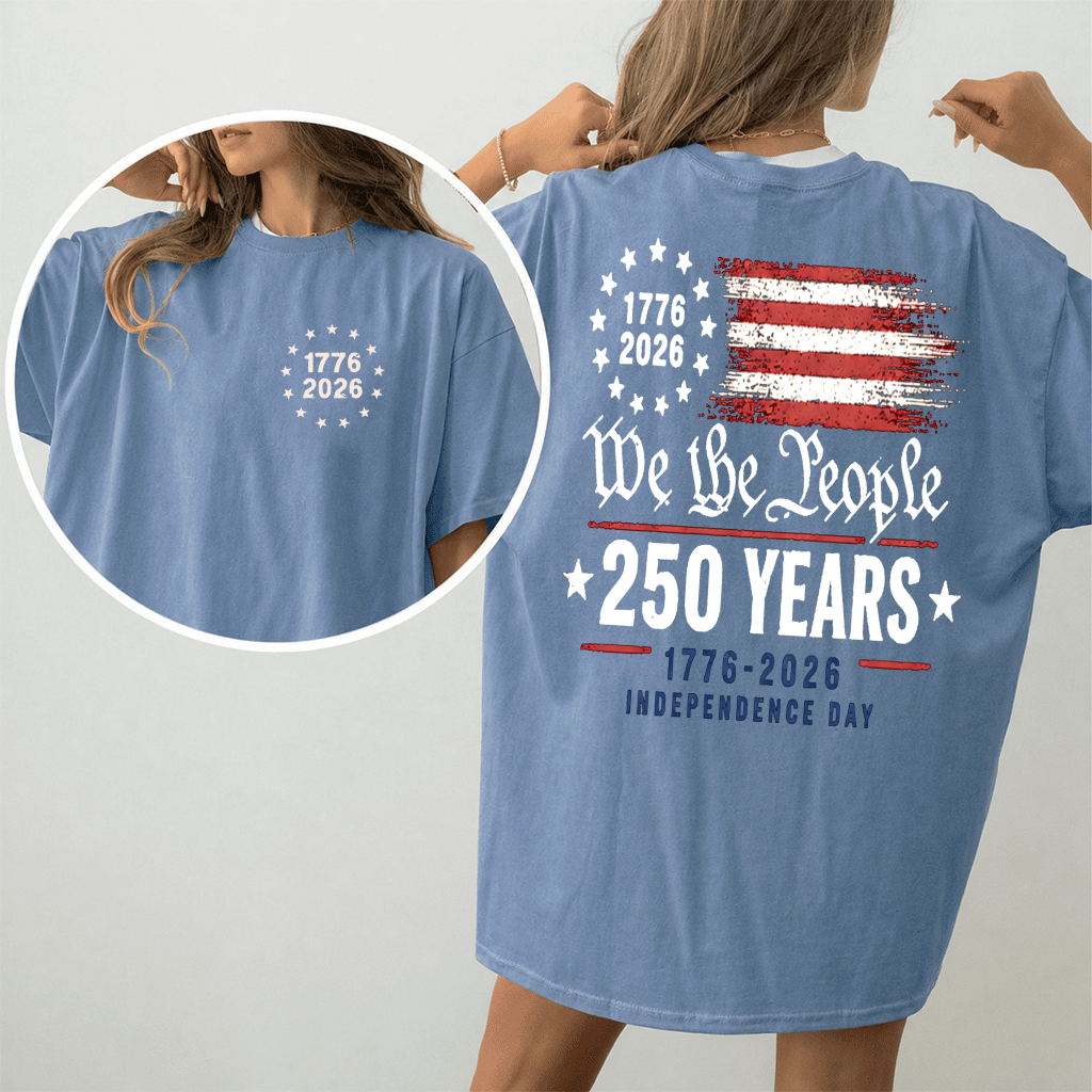 Comfort Colors USA Independence Day Shirt – 250 Years Freedom 1776-2026 for Dad Grandpa Style - lifestyle view